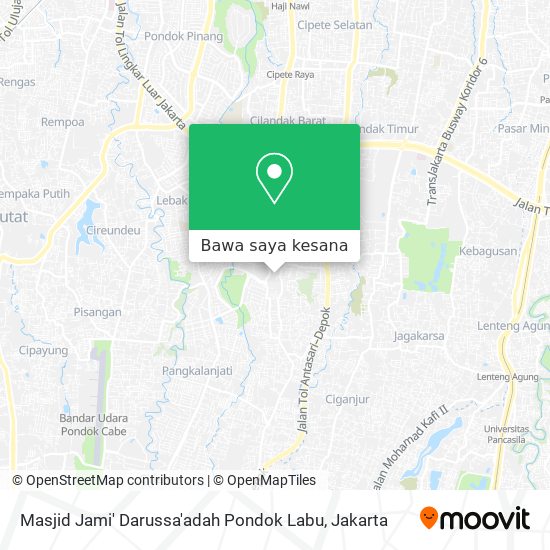 Peta Masjid Jami' Darussa'adah Pondok Labu
