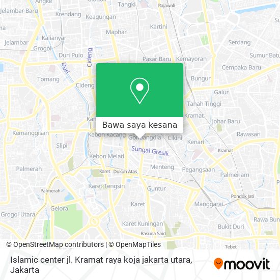 Peta Islamic center jl. Kramat raya koja jakarta utara