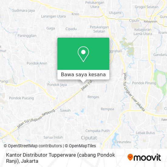 Peta Kantor Distributor Tupperware (cabang Pondok Ranji)