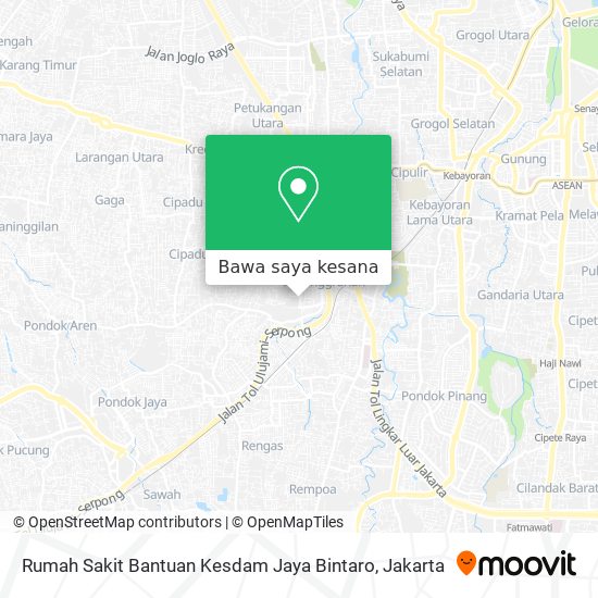 Peta Rumah Sakit Bantuan Kesdam Jaya Bintaro