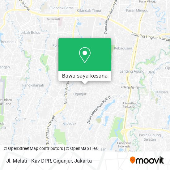 Peta Jl. Melati - Kav DPR, Ciganjur