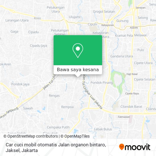 Peta Car cuci mobil otomatis Jalan organon bintaro, Jaksel