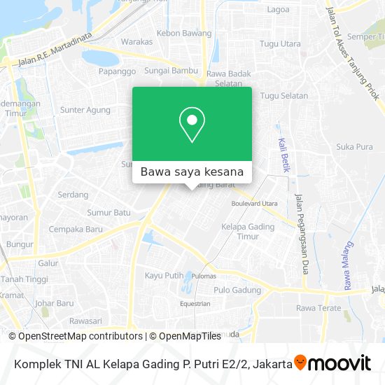 Peta Komplek TNI AL Kelapa Gading  P. Putri E2 / 2