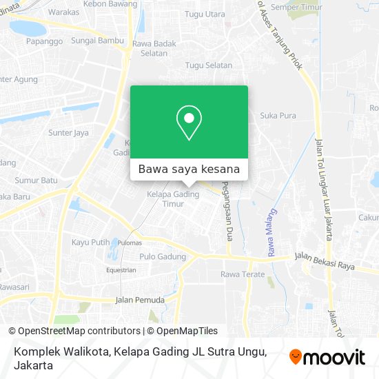 Peta Komplek Walikota, Kelapa Gading JL Sutra Ungu