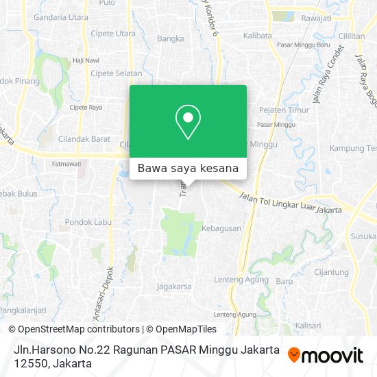 Peta Jln.Harsono No.22 Ragunan PASAR Minggu Jakarta 12550