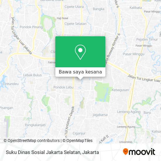 Peta Suku Dinas Sosial Jakarta Selatan