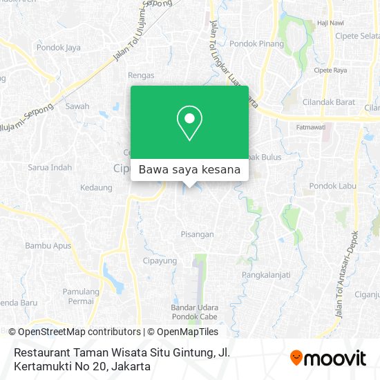 Peta Restaurant Taman Wisata Situ Gintung, Jl. Kertamukti No 20