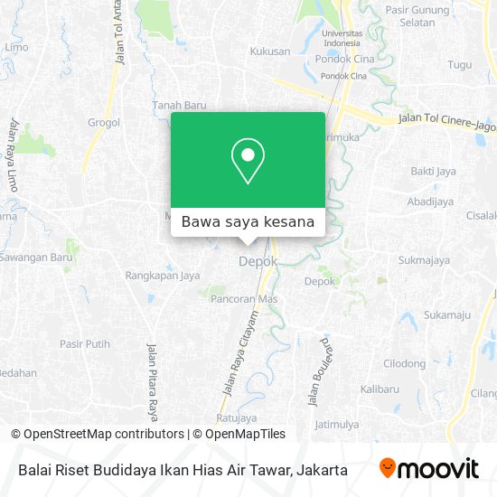 Peta Balai Riset Budidaya Ikan Hias Air Tawar