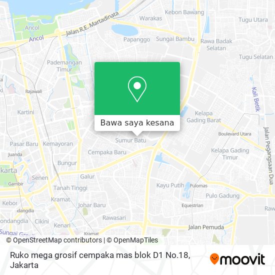 Peta Ruko mega grosif cempaka mas blok D1 No.18