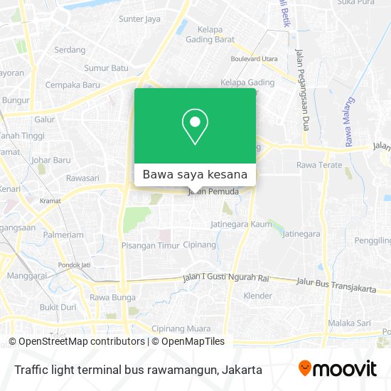 Peta Traffic light terminal bus rawamangun
