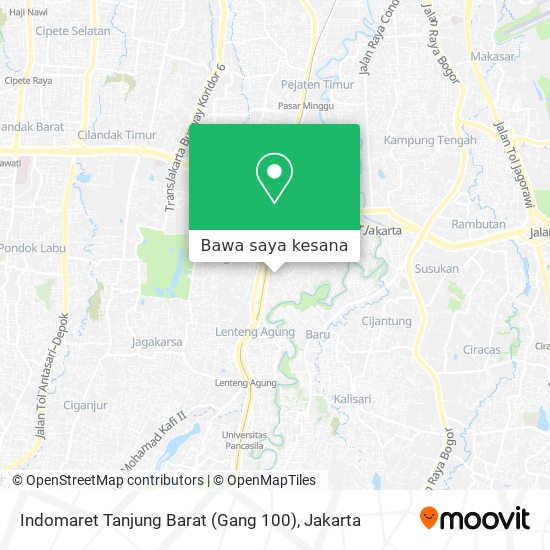 Peta Indomaret Tanjung Barat (Gang 100)