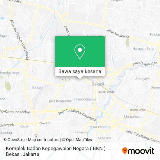 Peta Komplek Badan Kepegawaian Negara ( BKN ) Bekasi