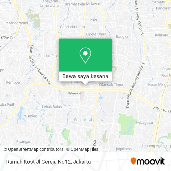 Peta Rumah Kost Jl Gereja No12