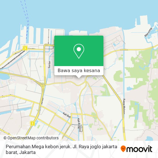 Peta Perumahan Mega kebon jeruk. Jl. Raya joglo jakarta barat