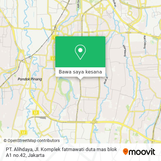 Peta PT. Alihdaya, Jl. Komplek fatmawati duta mas blok A1 no.42