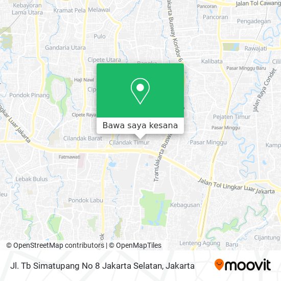 Peta Jl. Tb Simatupang No 8 Jakarta Selatan