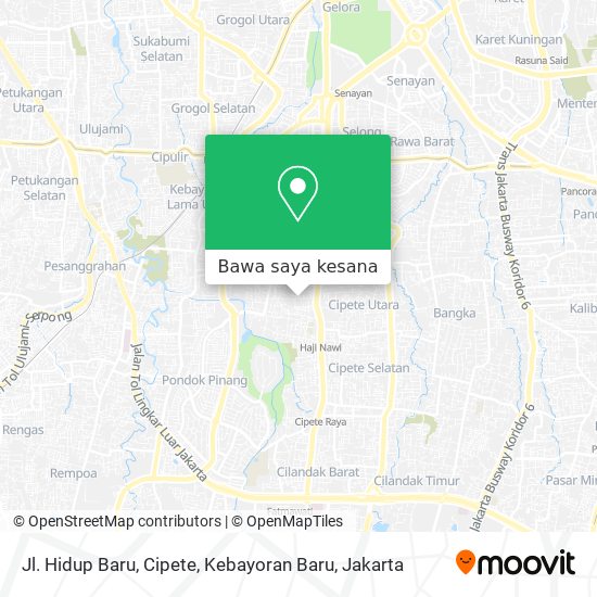 Peta Jl. Hidup Baru, Cipete, Kebayoran Baru