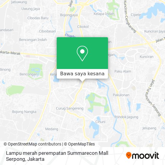 Peta Lampu merah perempatan Summarecon Mall Serpong