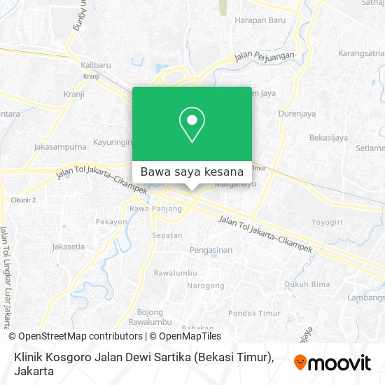 Peta Klinik Kosgoro Jalan Dewi Sartika (Bekasi Timur)