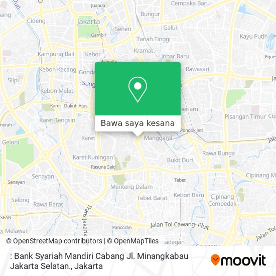 Peta : Bank Syariah Mandiri Cabang Jl. Minangkabau Jakarta Selatan.