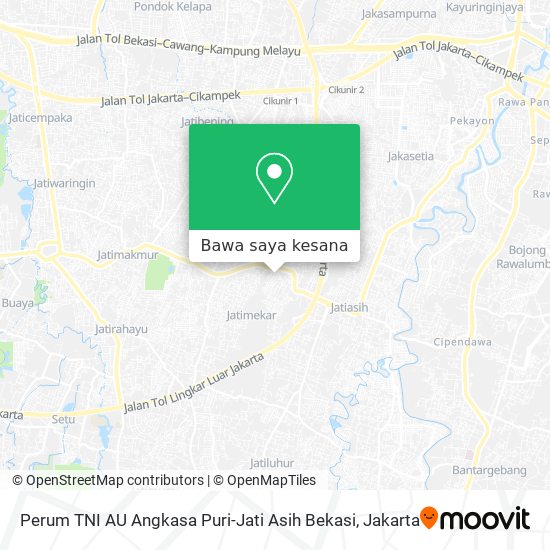 Peta Perum TNI AU Angkasa Puri-Jati Asih Bekasi