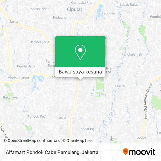 Peta Alfamart Pondok Cabe Pamulang