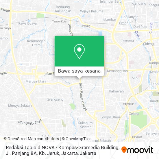Peta Redaksi Tabloid NOVA - Kompas-Gramedia Building, Jl. Panjang 8A, Kb. Jeruk, Jakarta