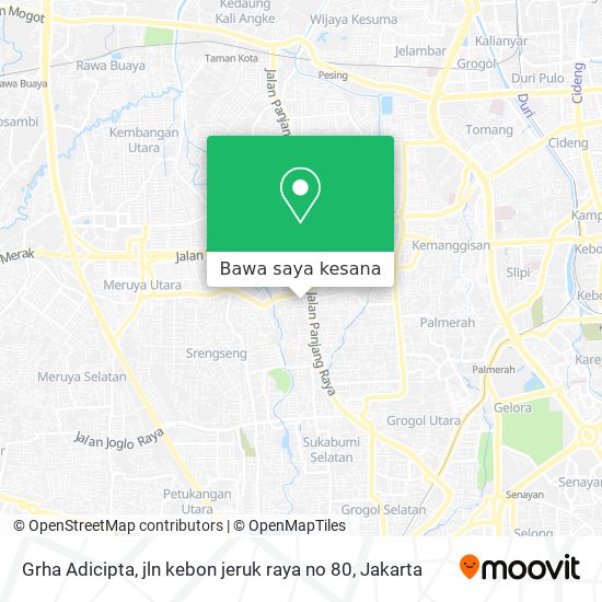 Peta Grha Adicipta, jln kebon jeruk raya no 80