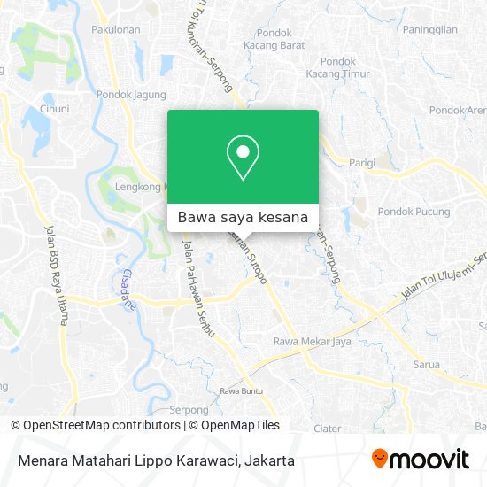 Peta Menara Matahari Lippo Karawaci