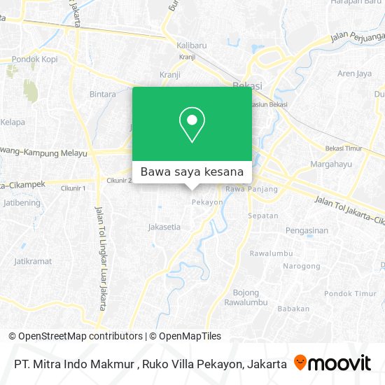 Peta PT. Mitra Indo Makmur , Ruko Villa Pekayon