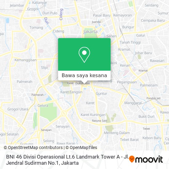 Peta BNI 46 Divisi Operasional Lt.6  Landmark Tower A - Jl. Jendral Sudirman No.1