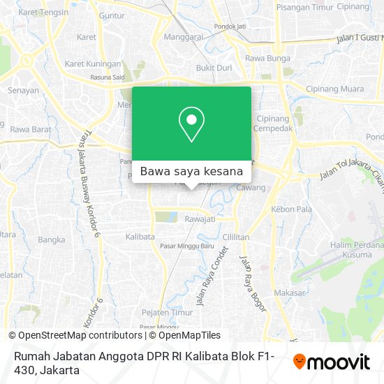 Peta Rumah Jabatan Anggota DPR RI Kalibata Blok F1-430