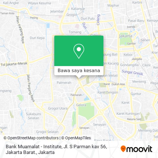 Peta Bank Muamalat - Institute, Jl. S Parman kav 56, Jakarta Barat.