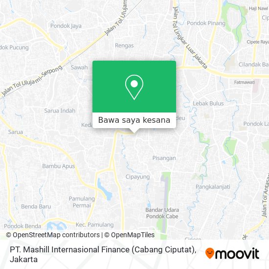 Peta PT. Mashill Internasional Finance (Cabang Ciputat)