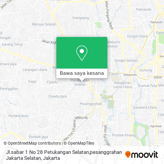 Peta Jl.sabar 1 No 28 Petukangan Selatan,pesanggrahan Jakarta Selatan