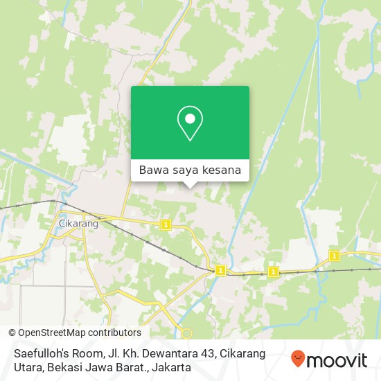 Peta Saefulloh's Room, Jl. Kh. Dewantara 43, Cikarang Utara, Bekasi Jawa Barat.