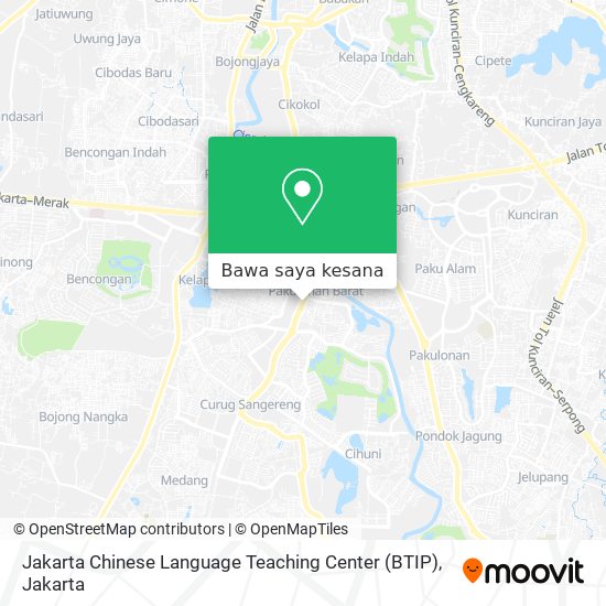 Peta Jakarta Chinese Language Teaching Center (BTIP)