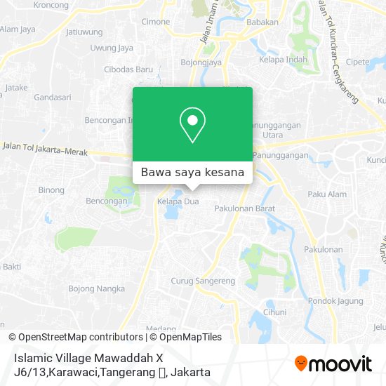 Peta Islamic Village Mawaddah X J6 / 13,Karawaci,Tangerang 