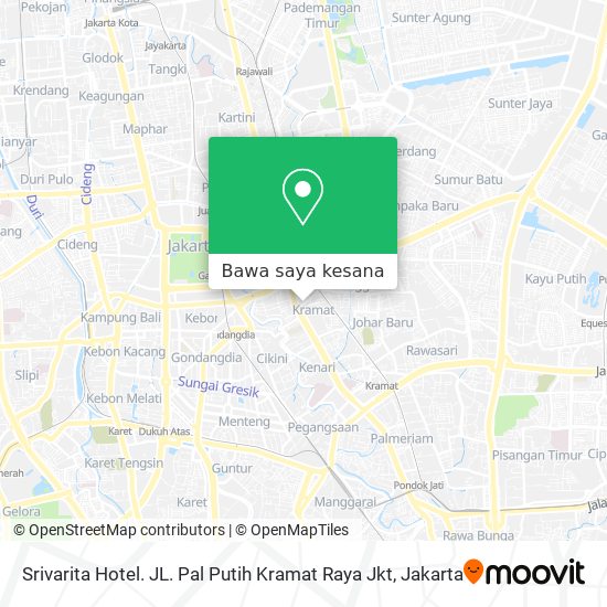 Peta Srivarita Hotel. JL. Pal Putih Kramat Raya Jkt