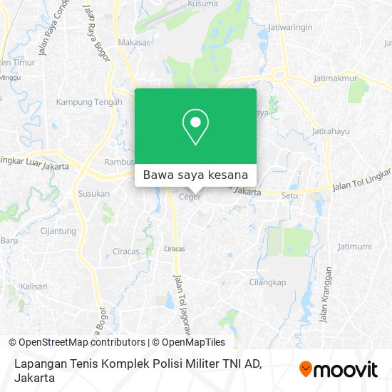 Peta Lapangan Tenis Komplek Polisi Militer TNI AD