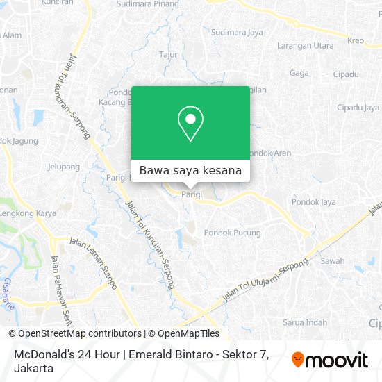 Peta McDonald's 24 Hour | Emerald Bintaro - Sektor 7