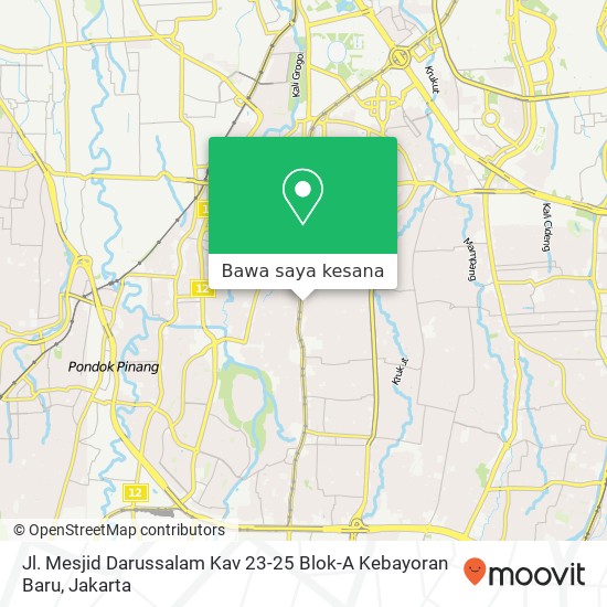 Peta Jl. Mesjid Darussalam Kav 23-25 Blok-A Kebayoran Baru