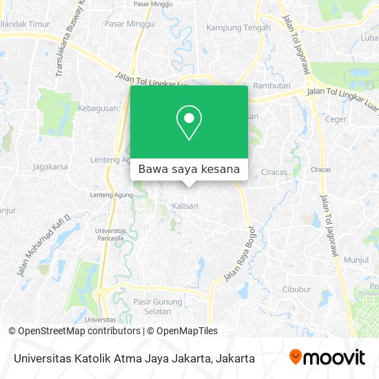 Peta Universitas Katolik Atma Jaya Jakarta