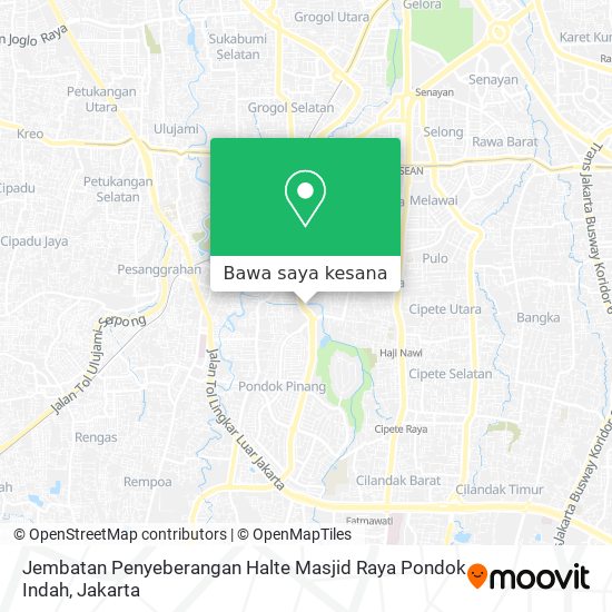Peta Jembatan Penyeberangan Halte Masjid Raya Pondok Indah