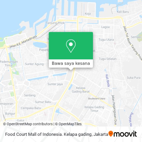 Peta Food Court Mall of Indonesia. Kelapa gading