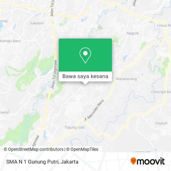 Peta SMA N 1 Gunung Putri