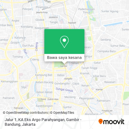 Peta Jalur 1, KA Eks Argo Parahyangan, Gambir - Bandung