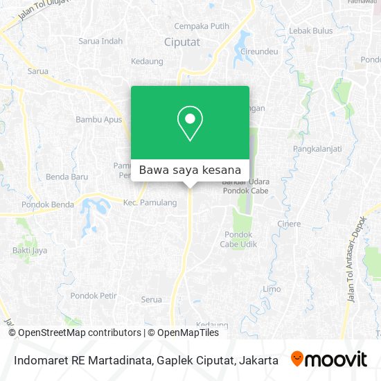 Peta Indomaret RE Martadinata, Gaplek Ciputat