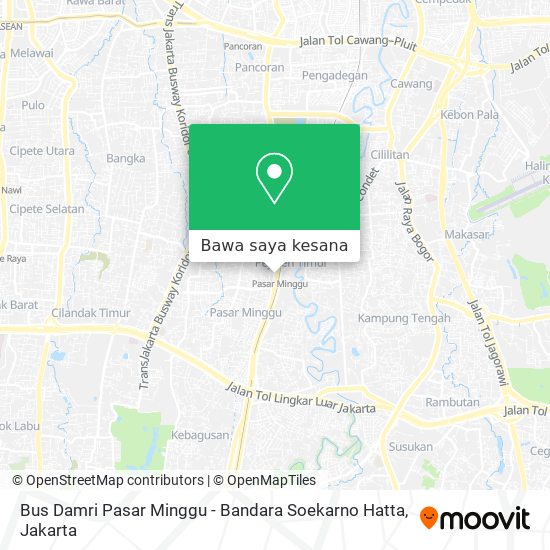 Peta Bus Damri Pasar Minggu - Bandara Soekarno Hatta