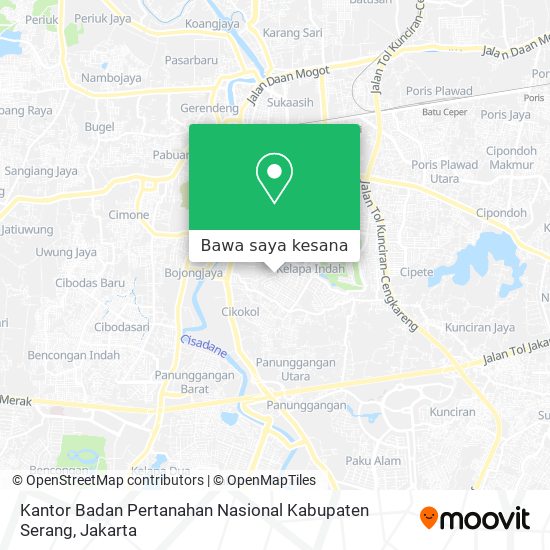 Peta Kantor Badan Pertanahan Nasional Kabupaten Serang